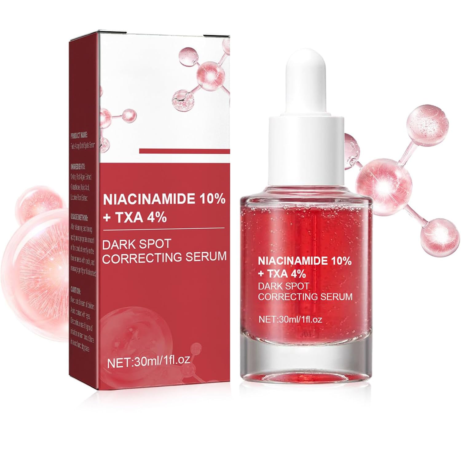 FUIN 10% Niacinamide+ 4% Tranexamic Acid Serum, Ceramide, Hyaluronic Acid, Vitamin B12 natural color, for Sensitive skin, Korean Glass Skin, Fragrance-Free (30ml /1.01 fl.oz.)
