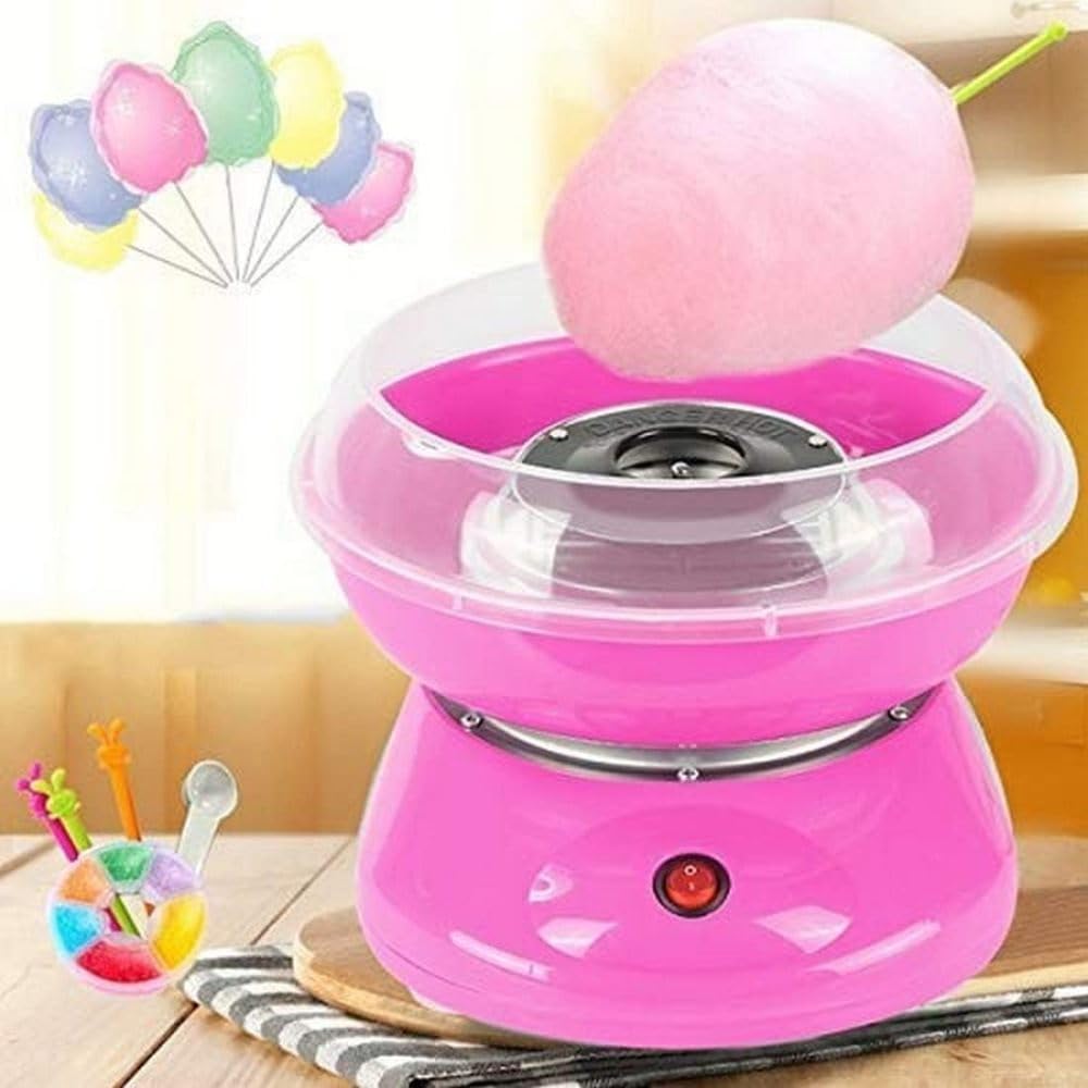 AJARVAR Cotton Candy Maker Machine Electric Sugar Floss Homemade Hard & Sugar Free Candy with Detachable Splash Guard + Sugar Spoon+ 10 Bamboo Sticks for Kids, Carnival Party, Kitchen Bakery Snacks-2-picture-29