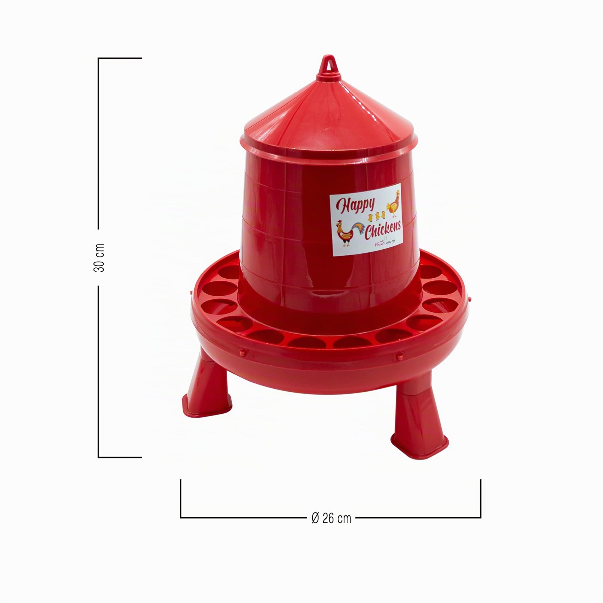 FINCA CASAREJO Mangiatoia + Abbeveratoio per Galline e Altro Pollame - Confezione Mangiatoia e Abbeveratoio con Piedini - Plastica Resistente - Capacità 2Kg / 3L
