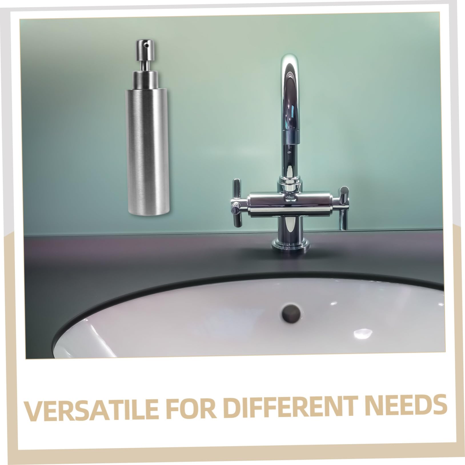 GALPADA Supporto per Dispenser di Sapone Manuale in Acciaio Inox Distributore di Sapone per Mani Ricaricabile da Parete Liquido per Bagno e Cucina Compatibile Vari Prodotti da Erogare