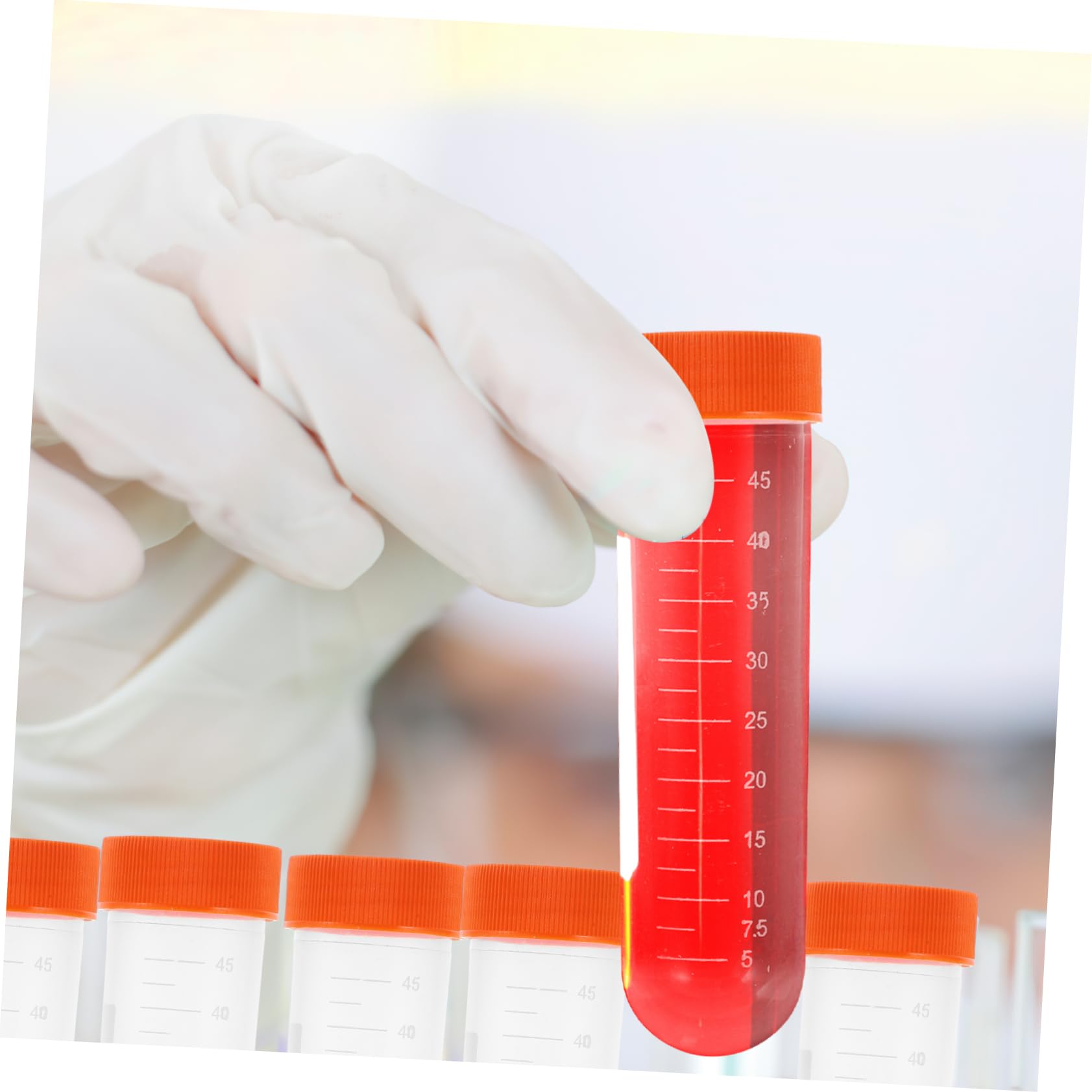 Mobestech 100 Sztuk Śrubowych Probówek Odśrodkowych Do Eksperymentów Z Wagą Probówka Plastikowa 50 Ml Test