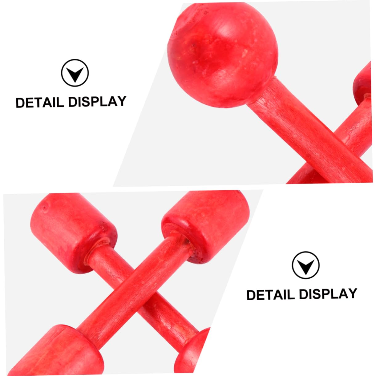BESPORTBLE 6pcs Wooden Dumbbells Red Exercise Props for Hand Eye Coordination for Gymnastics Home Fitness Fun Exercise