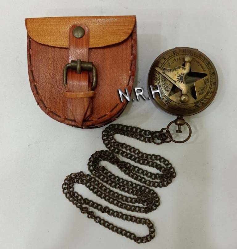 Brújula de bolsillo antigua personalizada de latón 2.5 pulg miniatura 2