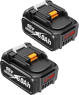 2Pack 18-Volt Replace for Makita 18V Battery BL1860B, Replacement Batteries Compatible with Makita BL1860 BL1820 1830B 1840B 1850B, Fit with Original Makita 18V Battery Chargers Black