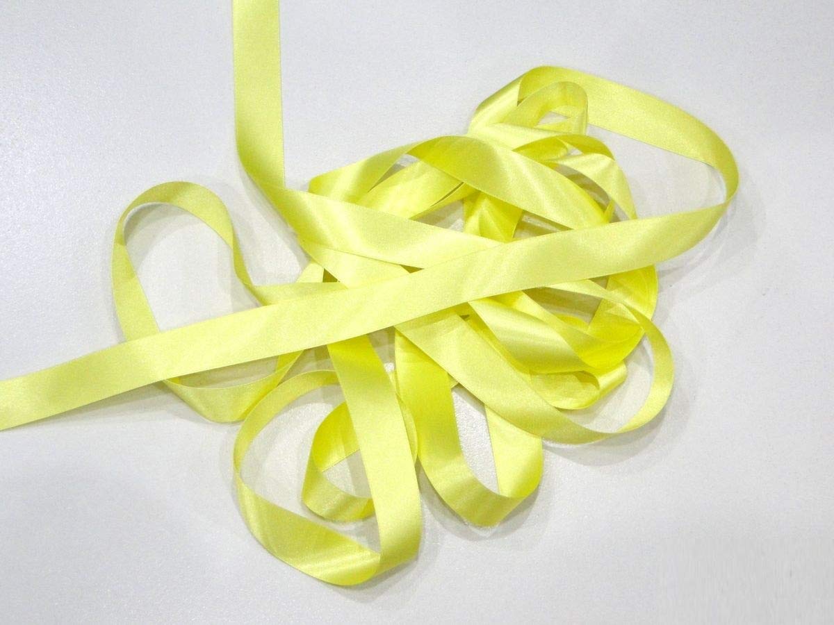 Berisfords 15Mm Lemon Satin Ribbon Double Sided 3501 (10 Meters)