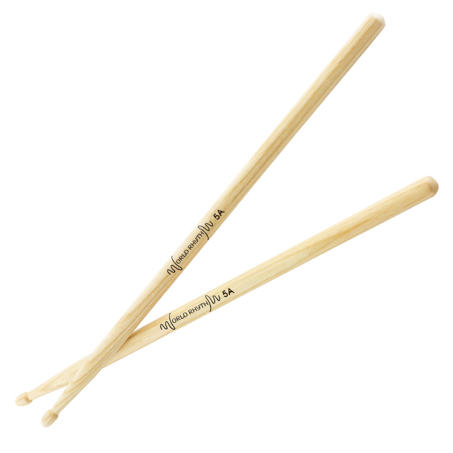 Baquetas 5A por World Rhythm – Punta de Madera Pares de Baquetas de Nogal 5A – Ladrillo Palo, 12 Pares | 12 pares