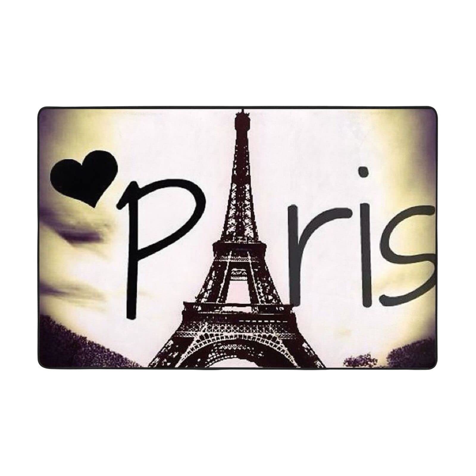 Tapis super doux Tour Eiffel Paris absorbant pour cuisine et salle de bain