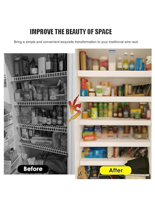 Imitation Wood-Look Wire Shelf Cover, Removable PVC Rack Topper for Kitchen Pantry & Closet Shelving, 34x24 inches (86x61cm) Storage Solution