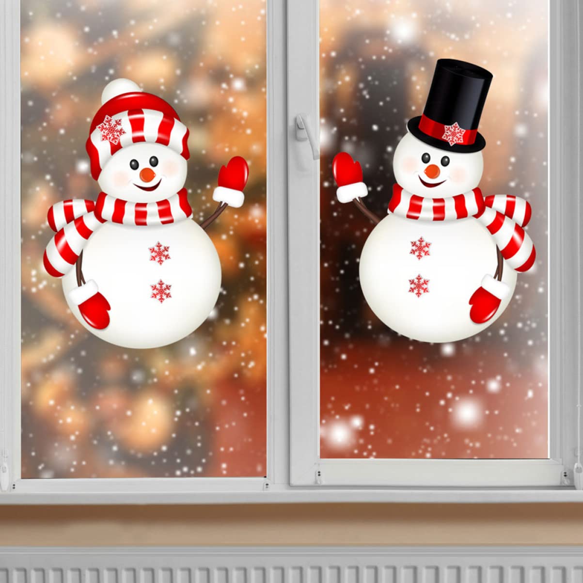 Zerodeko 6blätter Weihnachtsfenster Aufkleber Wasserdichte Abnehmbare Pvc Und Weihnachtsmann Dekoration Für Fenster Und Wände Festliche Wandsticker Für Ihre Weihnachtsfeier