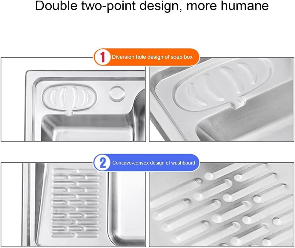 Kitchen Sink. Drop-in Or Laundry Sink with Washboard and Soap Station Suitable for Kitchen Courtyard Office Bar Laundry Sink