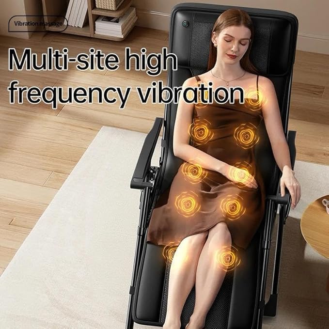 YOGIMOONI Faux Leather Portable Massage Chair Luxury Full Body 2024 Reclining Patio Camping Lounge Chair Folding Recliner for Indoor Zero Gravity Chair, Black YOGIMOONI Faux Leather Portable Massage Chair Luxury Full Body 2024 Reclining Patio Camping Lounge Chair Folding Recliner for Indoor Zero Gravity Chair, Black