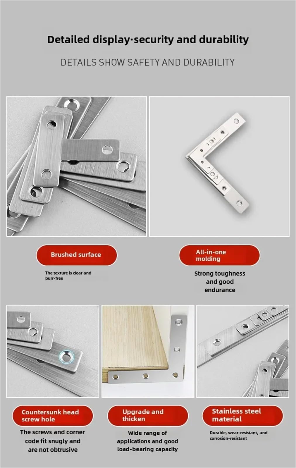 Escuadras Metalicas Conector de placa capa empalme tablero madera hierro angular código esquina muebles acero inoxidable engrosado(L150X150-1PCS)