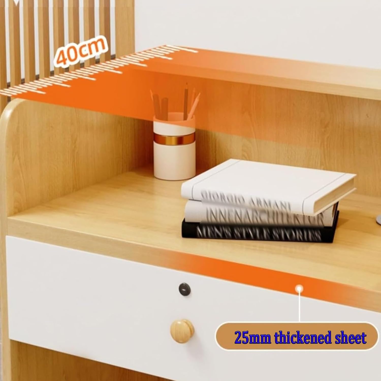 Small Reception Desk, Front Desk Reception with LED Lights, Standing Reception Counter Desk with Lockable Drawers, for Lobby Retail Checkout Counter Table(23.6"x15.7"x37.7")