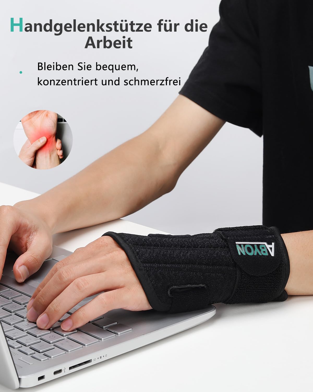 ABYON Handgelenkstütze mit Doppelschiene – Handgelenk Bandage und Handgelenkschiene bei Karpaltunnel Arthritis Sehnenscheidenentzündung verstellbar leicht und bequem für Damen und Herren S/M