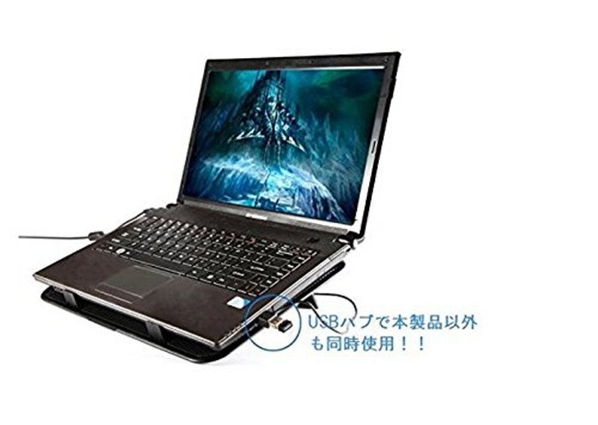 Amazon.co.jp: ノートパソコン冷却台 冷却ファン搭載 USB接続 10-14
