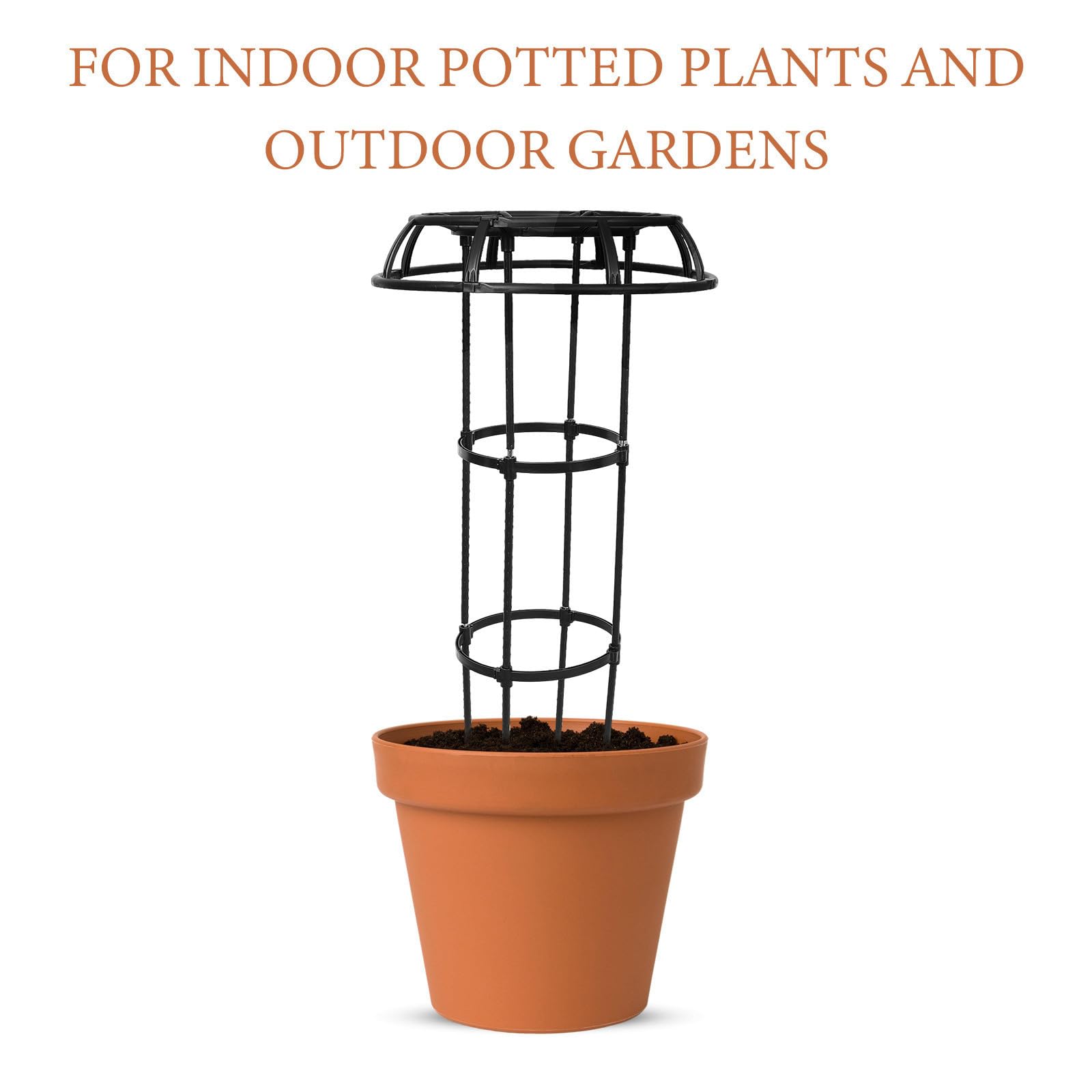 ABOOFAN Enrejado para Plantas Soporte para Plantas Trepadoras Soporte para Flores Interior y Exterior Negro 25.4 Hierro Recubierto de Plástico y PP y Jardín