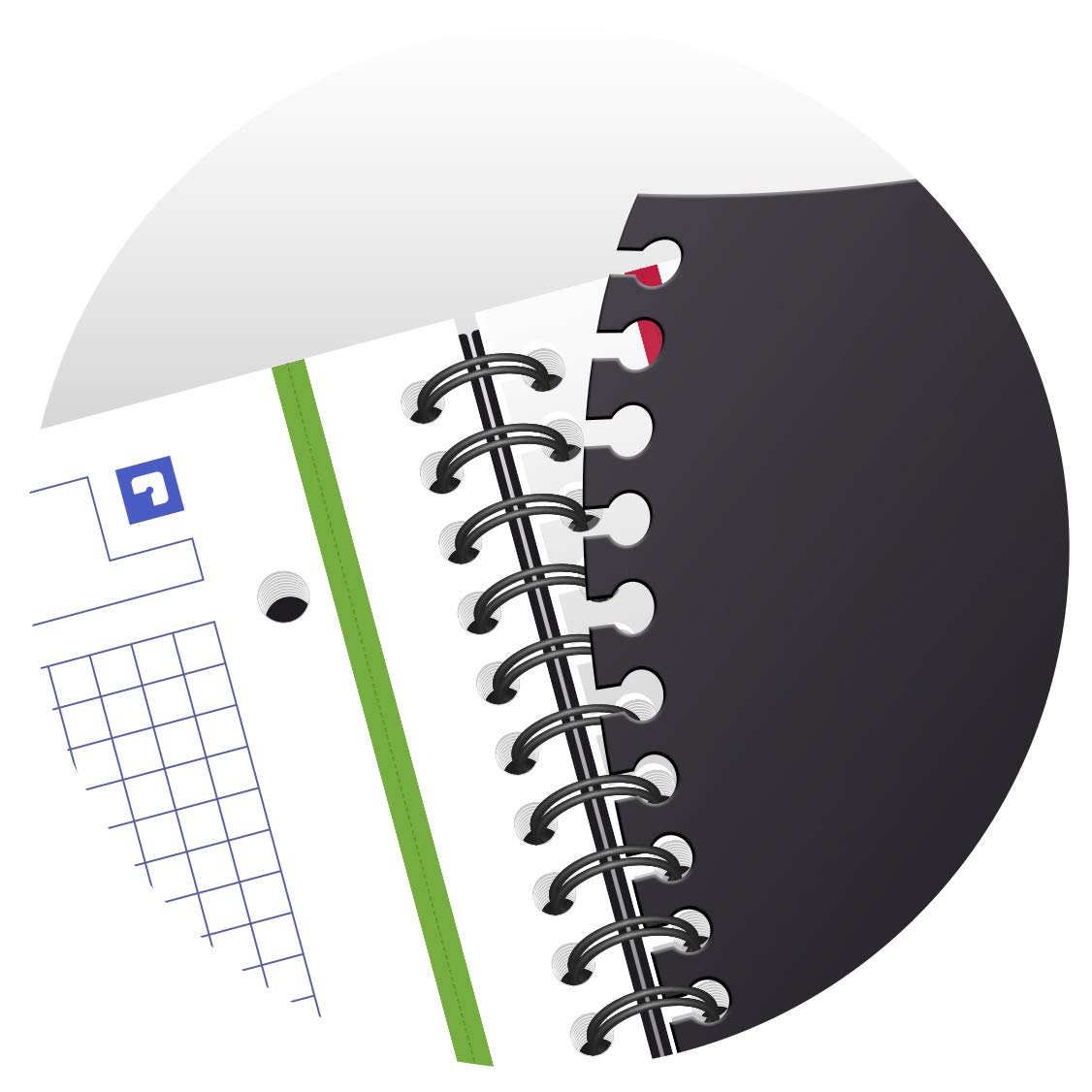 Oxford 400037408 ProjectBook Cahier à Spirales Format A4+ 200 Pages Grands Carreaux Seyès Couverture Polypro Couleur Aléatoire, 235 x 300 (Lot de 2)