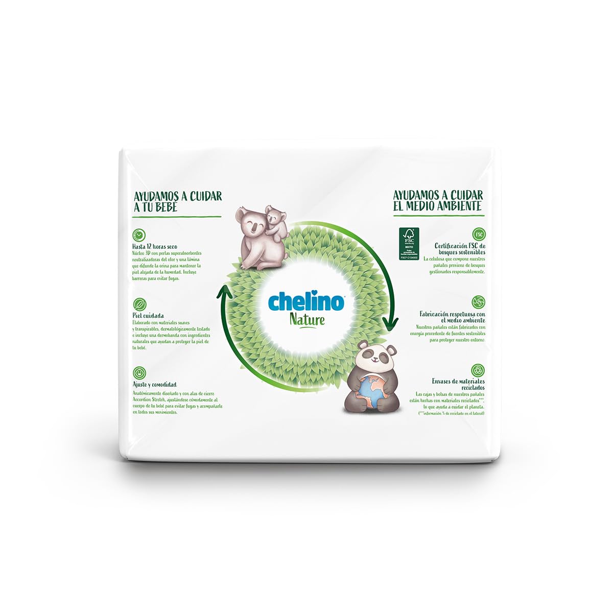 Pack ahorro pañales T6 17-28 kg Chelino Nature 108 Uds