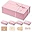 LIFELUM Pink Gift Boxes with Lids for Presents 5 Pack 13.85x8.35x4.45 Inch Gift Boxes with Ribbon,Card,Shredded Paper Filler Magnetic Gift Box for Wedding Gifts