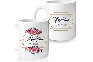 Padrinos De Bautizo Propuesta Set: Taza De Café Con Palabras Quieren Ser Mis