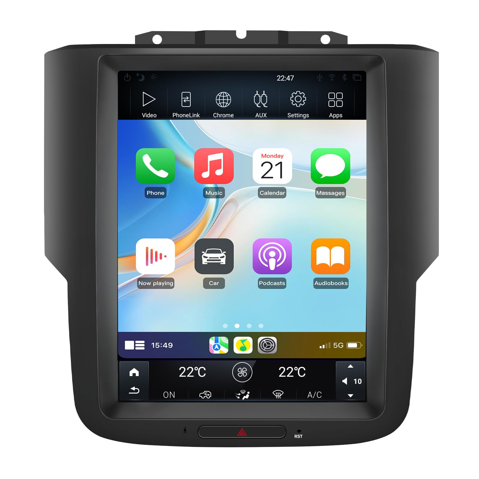 AWESAFE Car Radio Stereo for Dodge Ram 2013-2018 1500 2500 3500 10.4 Inch T Style with CarPlay Android Auto GPS Navigation