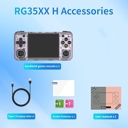 Miniatura 7 de WESICH RG35XX H - Consola de juegos retro, pantalla IPS de 3.5 pulgadas incorporada de 64 GB+tarjeta TF de 128 GB, con batería de 3300 mAh, sistema