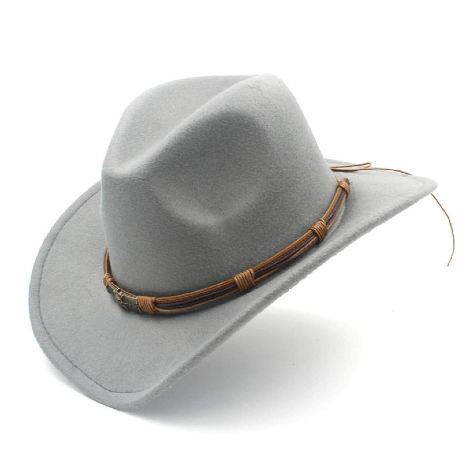 AHECZZ Sombrero,Sombrero de Vaquero Occidental para Mujer, Gorra de Vaquera de Jazz para Caballero a la Moda