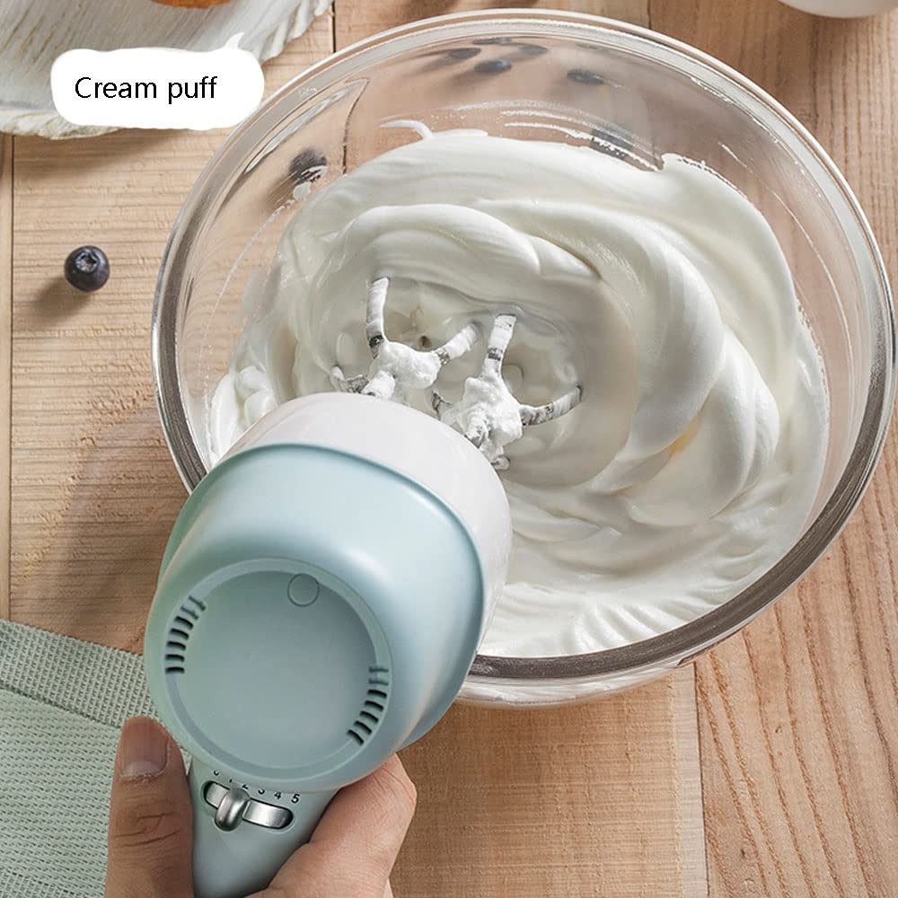 Mezclador De Mano Eléctrico Con Función Turbo De 5 Velocidades Batidora De Cocina De Mano Incluye 2 Batidores De Acero Inoxidable. Para Batir, Mezclar Galletas, Brownies, Pasteles, Masa 125W