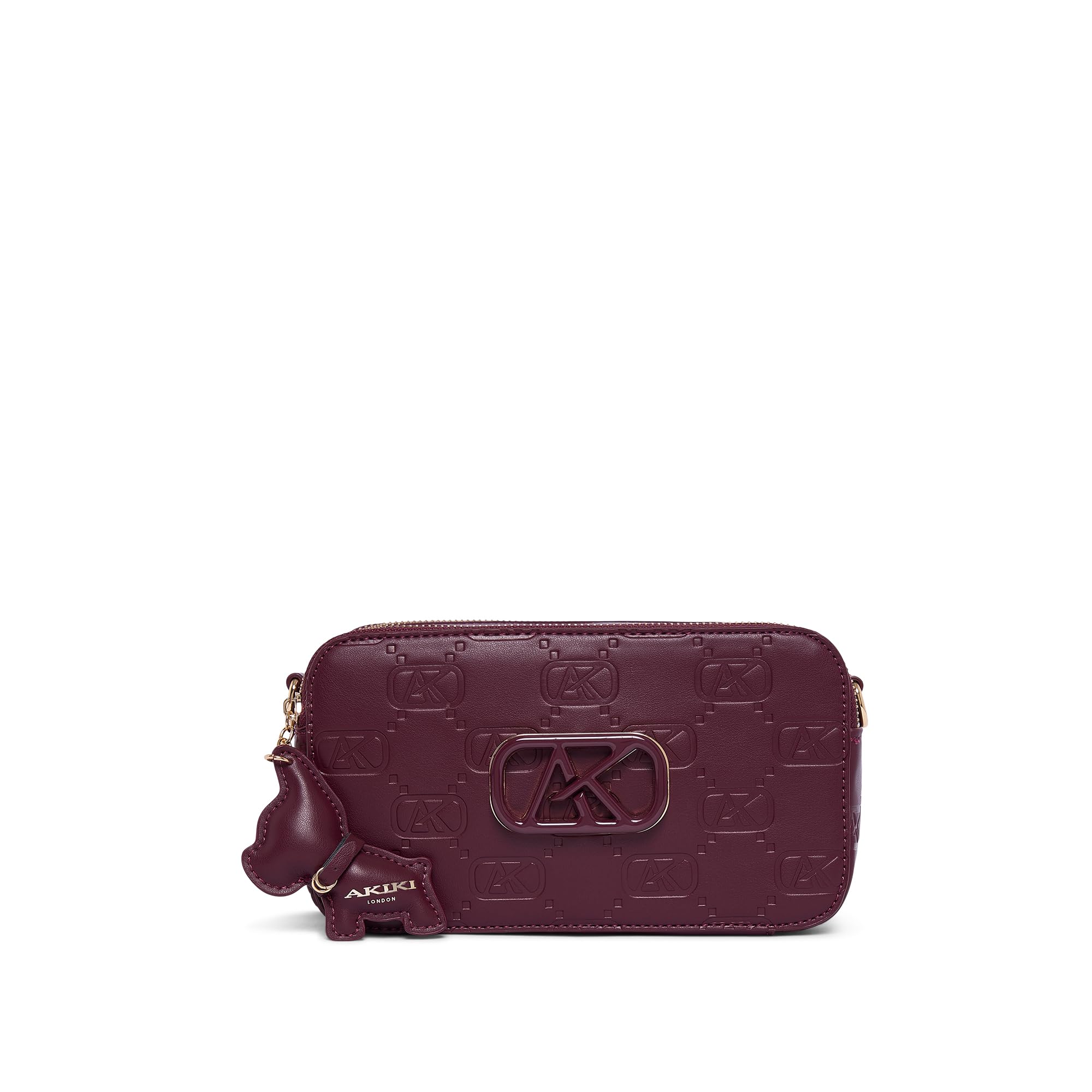 akiki London Women's Kew 22 Box Sling Bag|comes with Dog Charm|Webbed Strap|2 compartments|Vegan Leather Material|Crossbody bag for Women|Gift for women-picture-49