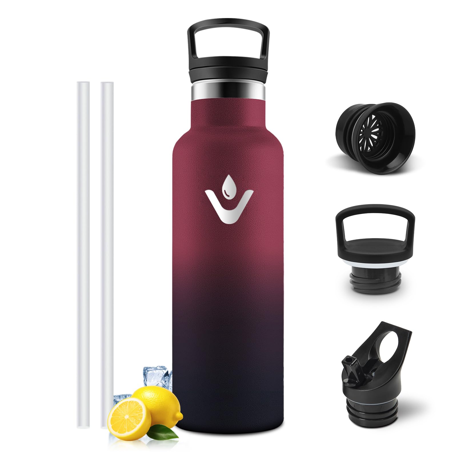 Mulbijeo Stainless Steel Water Bottle, 750 ml, Thermos Flask, BPA-Free, Sports Water Bottle, Leak-Proof Water Bottle, Suitable for Carbonated Drinks, Thermos Flask for Fitness, Gym, Bicycle