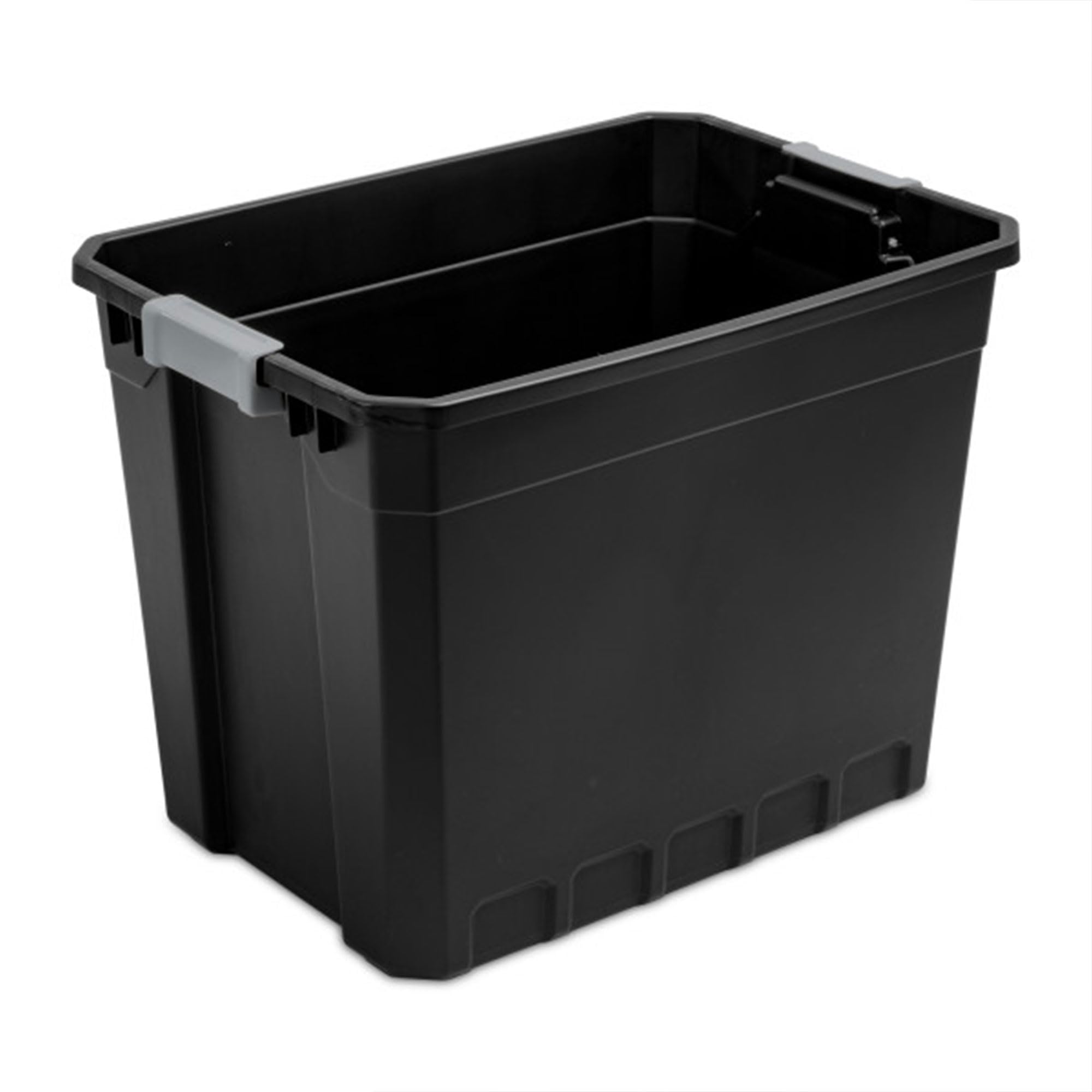 Sterilite 16-Pack Plastic Storage Bins with Lids, Stackable Containers, 27 Gallon, Black