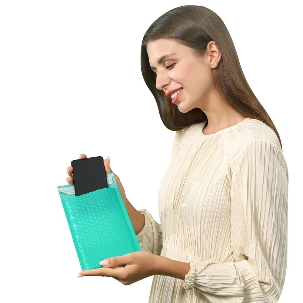 Paquete de entrega de 100 piezas Empaquetado Sobre de burbuja azul Rosa Suministros para pequeñas empresas Bolsas de envío para empacar productos Envíos publicitarios Wrap-Light pink, 15 * 18 cm