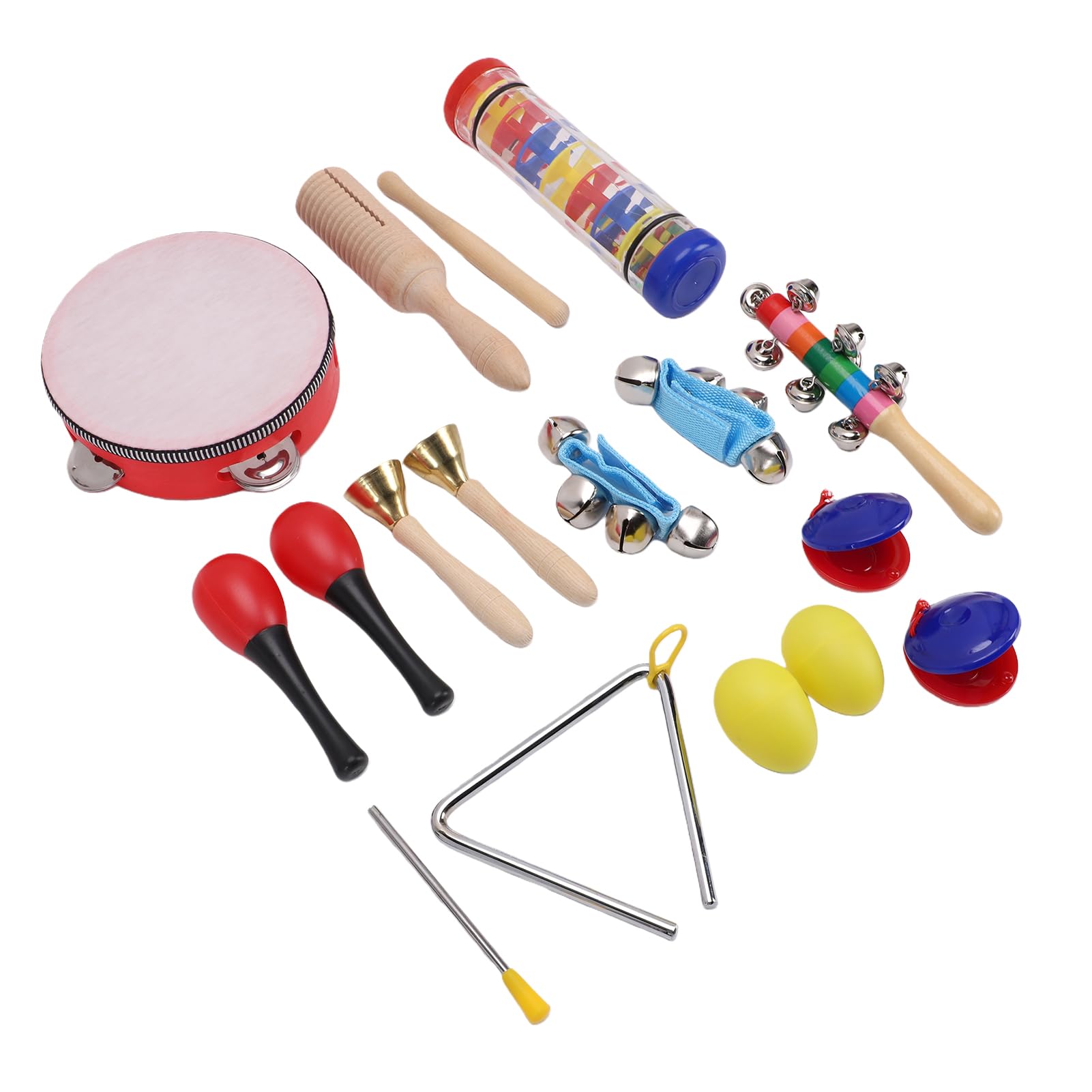 Set di Strumenti Musicali per Bambini 10 Tipi di Giocattoli a Percussione con Tamburello Maracas Shaker per Bambini di 3-8 Anni