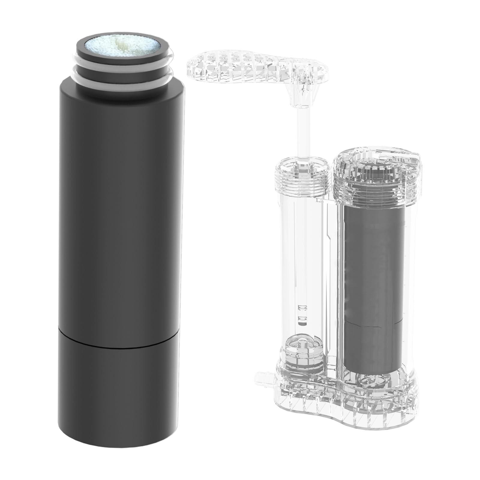 SurviMate Water Purifier Survival Pump，Replacement Cartridge，0.01 Micron 5-Stage Water Purifier System，Hand Pump Water Filter Portable Outdoor