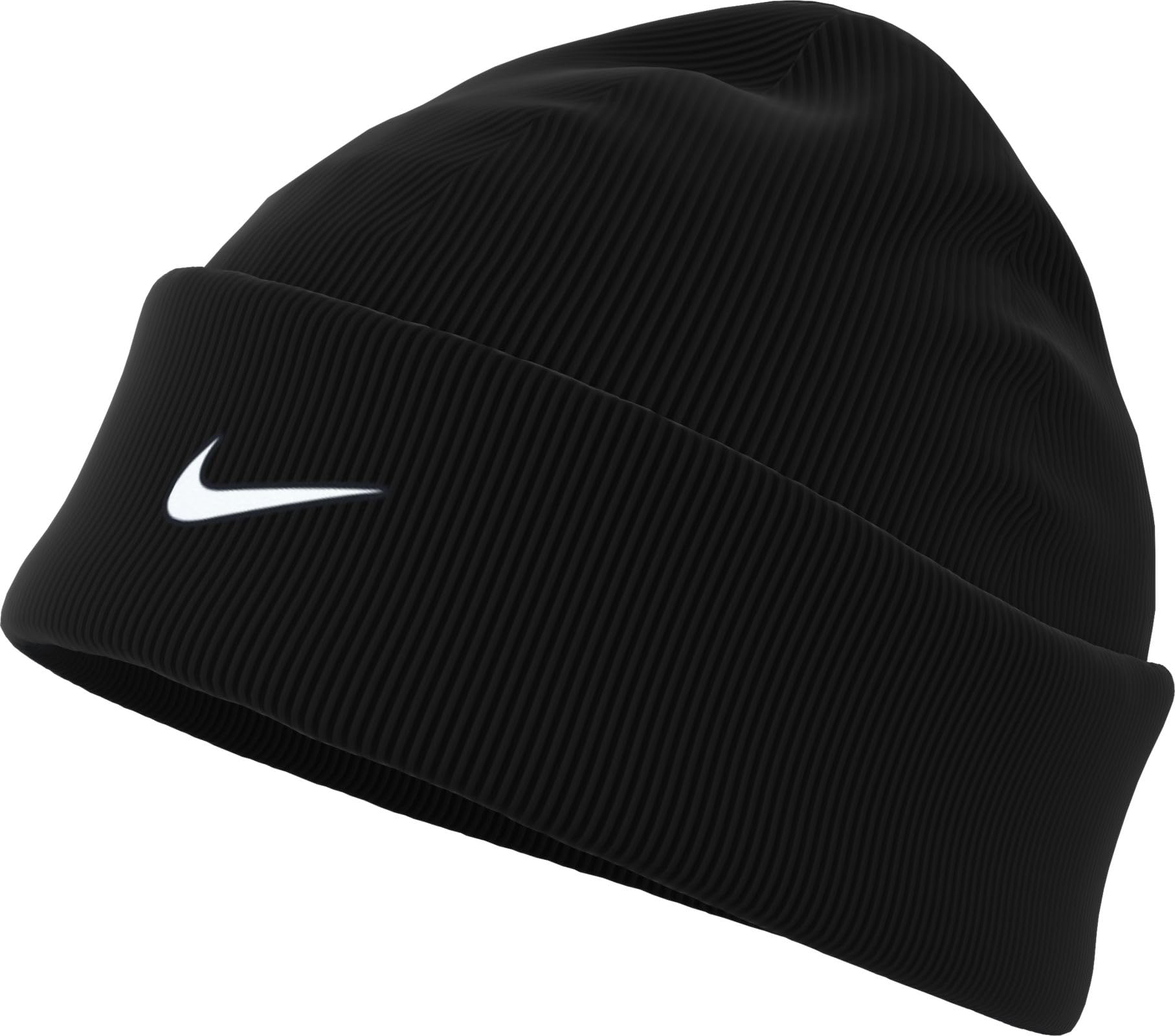 Nike Unisex Peak Beanie Swoosh Future BEANIE (pack of 1) One Size BLACK(WHITE)