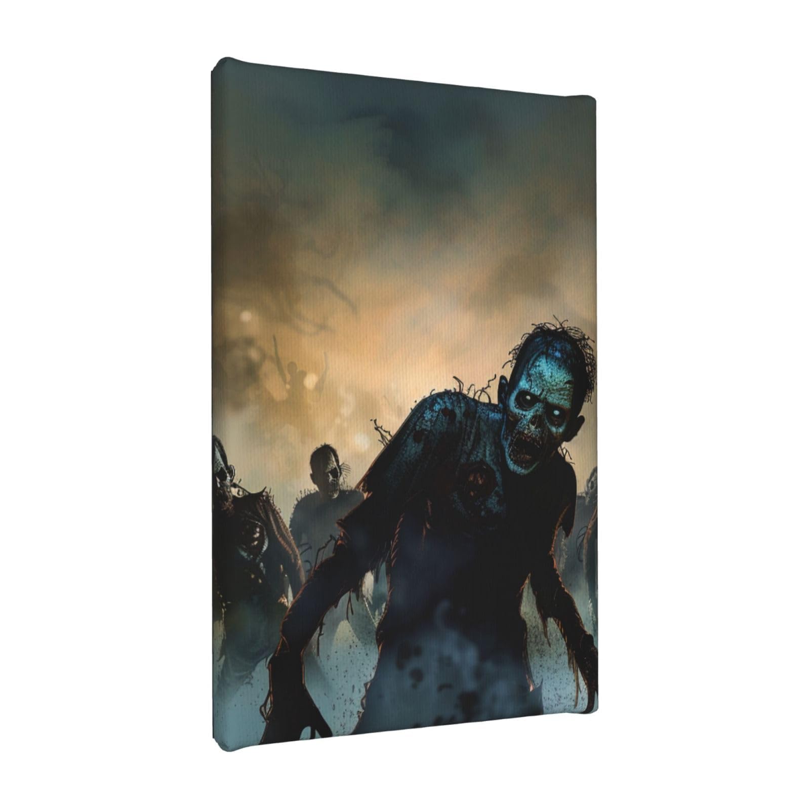 YKLJG Many Zombie Printed Wall Art Canvas Painting 20x30 CM Wooden Framed Picture Painting Artwork Prints for Bedroom Kitchen Home Office Decor