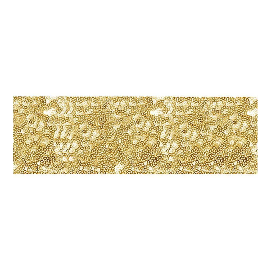 wowobjectsSequin Table Runner Cloth Wedding Party Decor 12x108 Golden