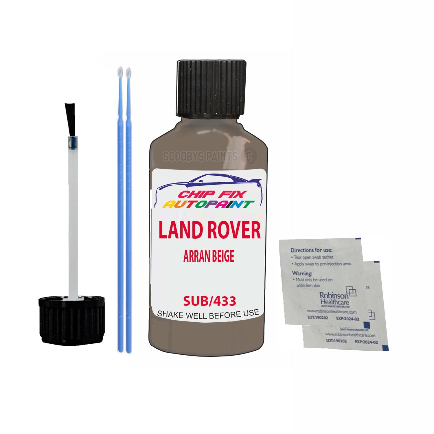 Scoobys Paints Back In The Mix Arran Beige Touch Up Paint For Land Rover Discovery Sub 1987-1994 30Ml Bottle Brush Scratch Stone Chip Repair Pen