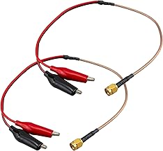 2x30CM Radio Frequency Connection Coaxial Cable RG316 SMA Female to Dual End Alligator Clip Red & Black Test Lead Cable, 1 to 2 Branch Red & Black Test Lead Connection Cable, Ideal for