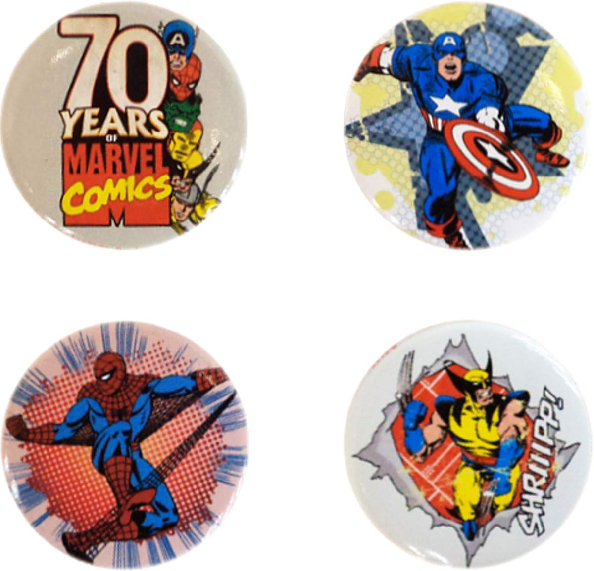 4 Button Set - Marvel Comics Retro