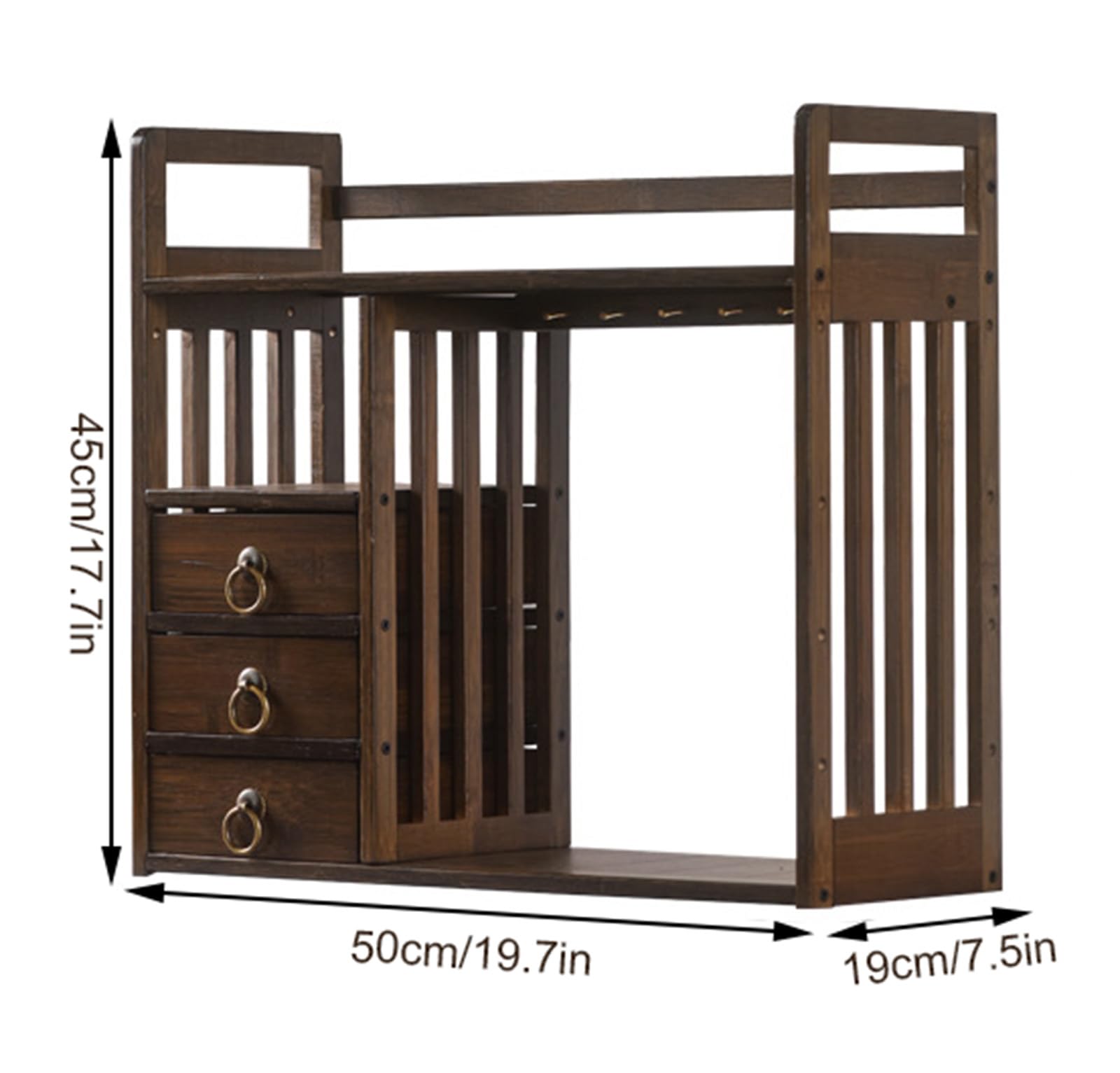 Organizador de Escritorio con 3 cajones, Estante Antiguo, Soporte para cepillos, Estante de exhibición para Mesa, estantes de Almacenamiento de Escritorio para Suministros