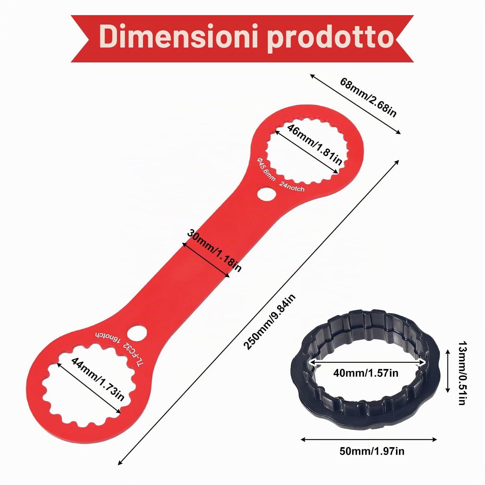 Chiave Movimento Centrale - Attrezzo per Freni a Disco per Bicicletta, Compatibile con Dischi Freno Shimano Centerlock e Attrezzi per Un Facile Montaggio e smontaggio