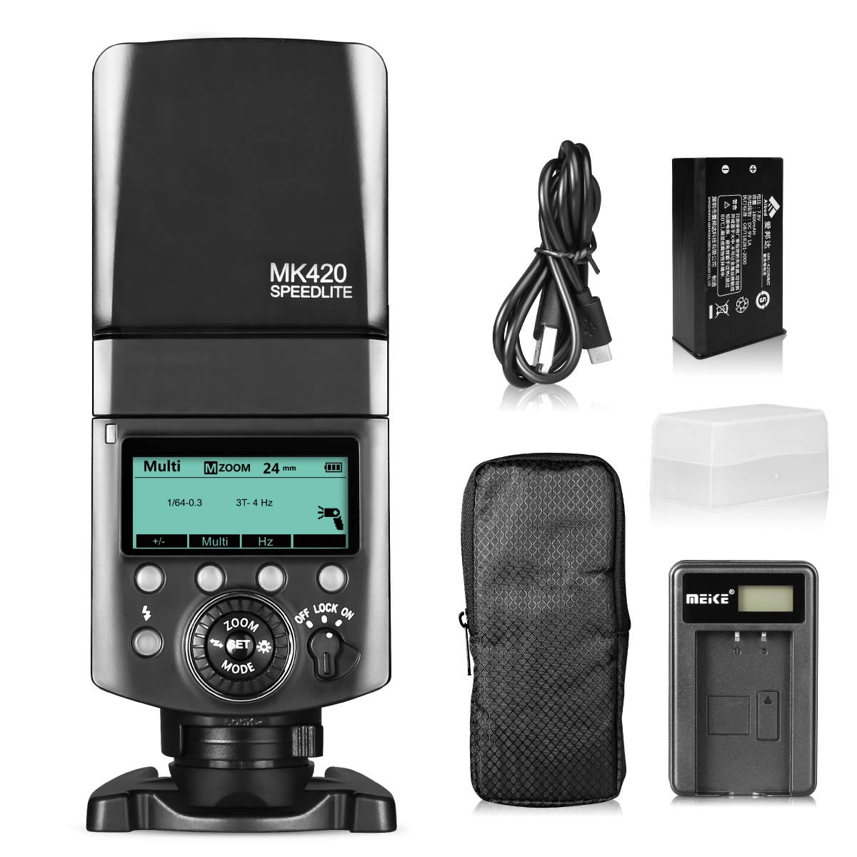 Meike MK420S TTL Li-ion Battery Camera Flash Speedlite with LCD Display for Sony Mi Hot Shoe Mount C