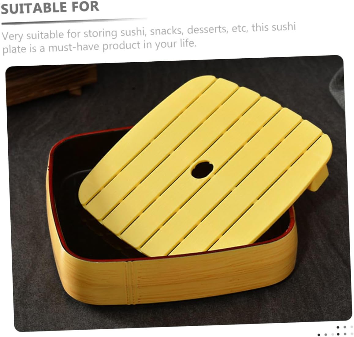 VOSAREA Reusable Sushi Plate 8-inch Style Salmon Serving Dish Japanese Sashimi Tray Food-grade Dinnerware for Sushi Presentation and Seafood Serving