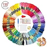 [page_title]-SANBLOGAN Stickgarn,150 Farben Stickgarn Embroidery Floss Multifarben,Stickgarn Set Stickerei Basteln Leisure Arts Kreuzstich Embroidery Threads Nähgarne Häkeln für Kreuzstich Basteln,Kinder DIY
