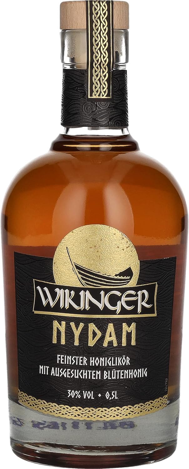 Wikinger Met Nydam Honiglikör | 0,5 L | 30 % Vol. | Likör mit ausgesuchtem Blütenhonig und Eichenholznote – Für exquisite Cocktails - der Likör vom Met-Experten