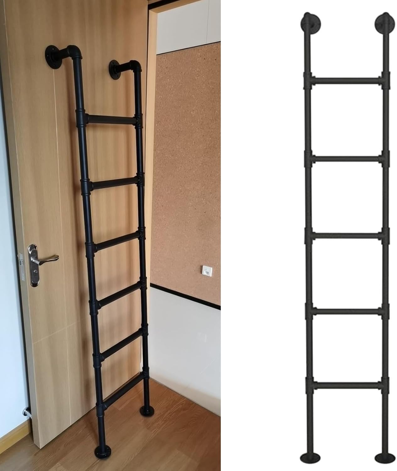 Échelle de grenier murale en métal robuste avec capacité 150 kg