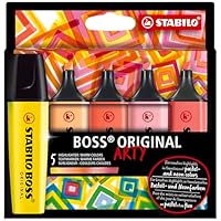 STABILO BOSS ORIGINAL - Highlighter - ARTY - Pack of 5 - Warm Colours