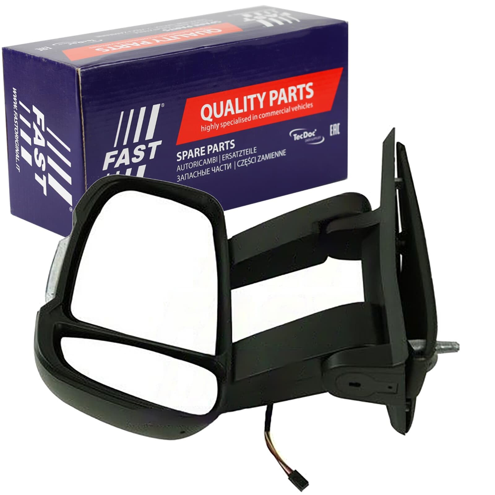 FAST FT88262 Rétroviseur extérieur Bras long de rétroviseur chauffant convexe gauche Compatible avec FIAT Ducato III Van 250, 290 Ducato III Camion plate-forme/Châssis 250, 290, CITROËN, PEUGEOT