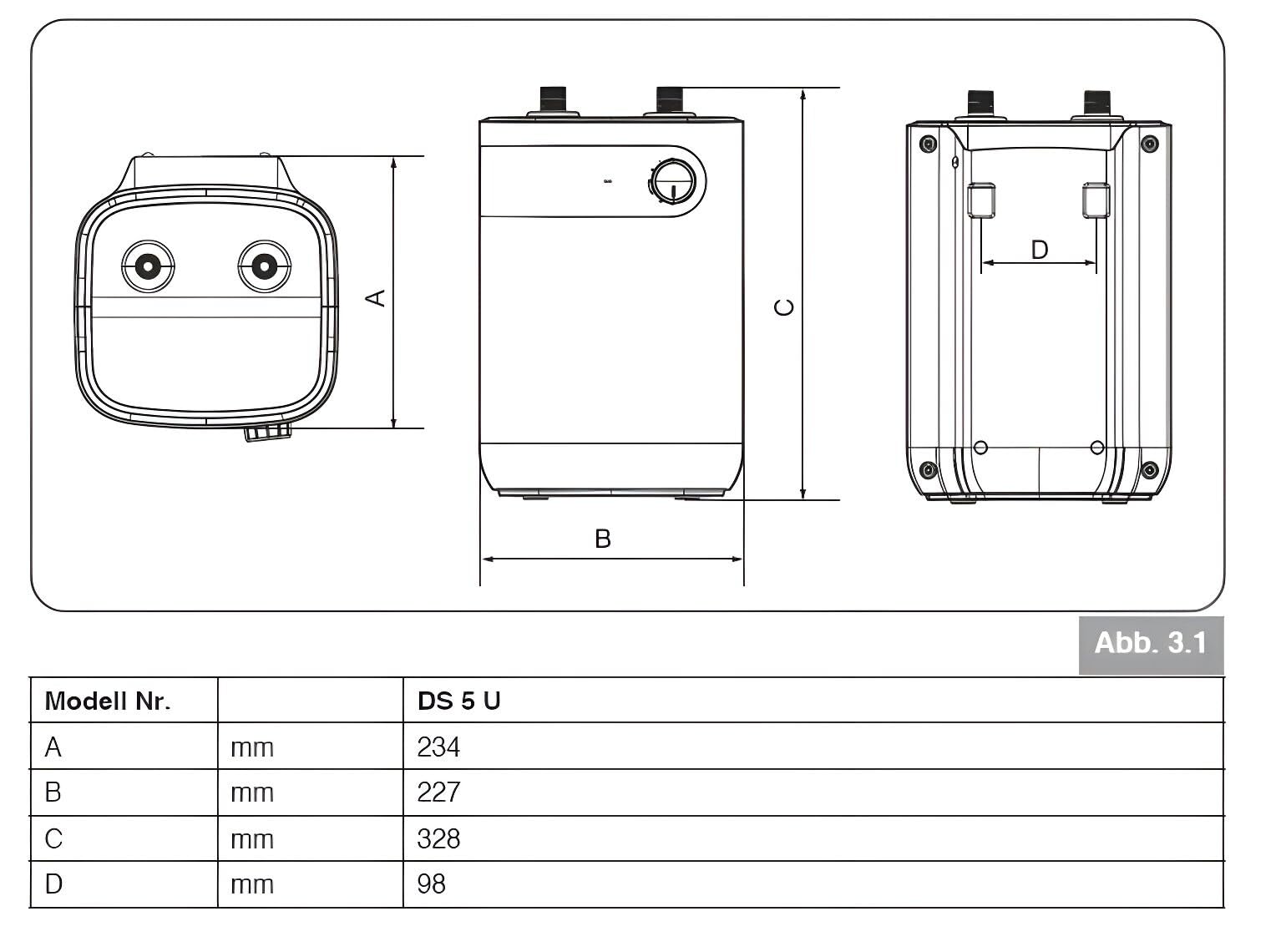 Thermoflow DS5U — odporny na nacisk 5 l podszafkowy z Qmix 700